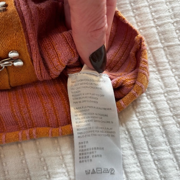 Urban Outfitters Jada Knit Corset Tank Top Burnt Orange Pink Striped Womens XS - Picture 9 of 12